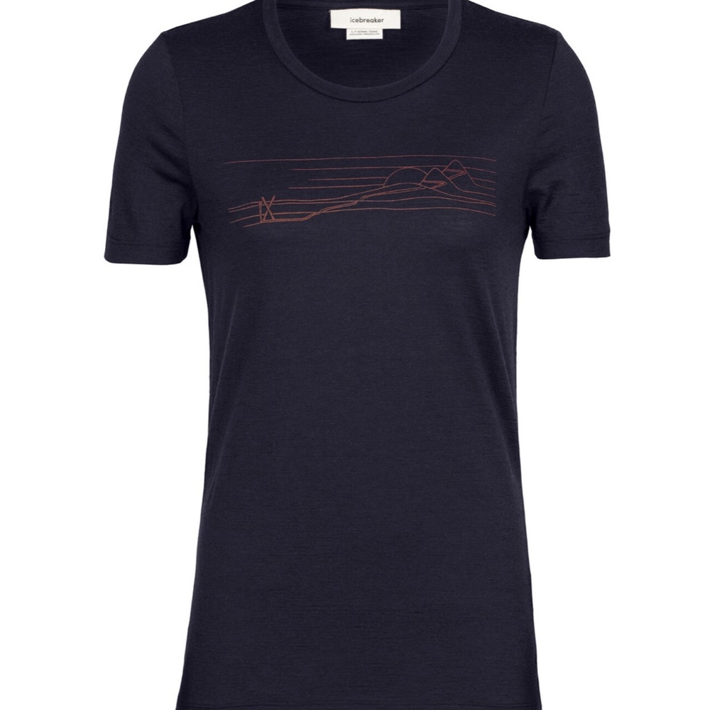 Icebreaker Merino Tech Lite II Short Sleeve T-Shirt Ski Stripes size XS - Picture 2 of 7